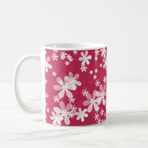 White daisies coffee mug