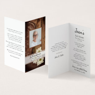White Daisies Cowboy Boots Funeral Memorial Prayer Business Card