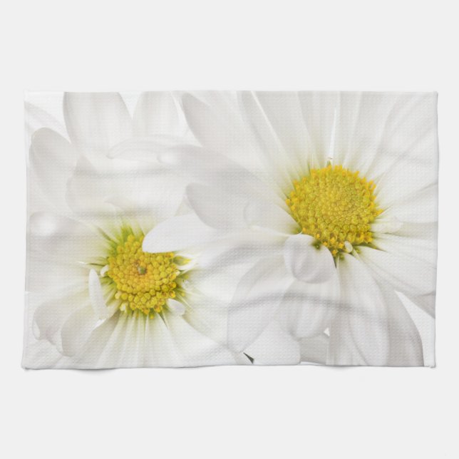 White Daisies - Customized Daisy Flower Template Kitchen Towel (Horizontal)