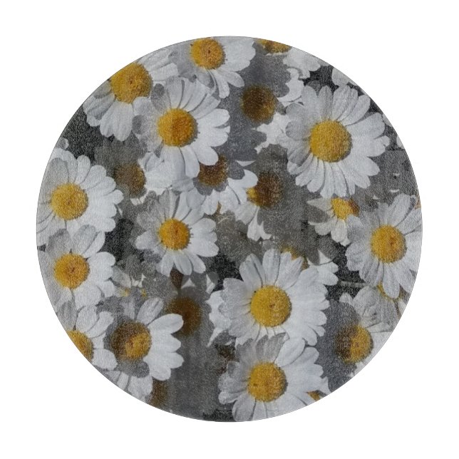 White Daisies  Cutting Board (Front)