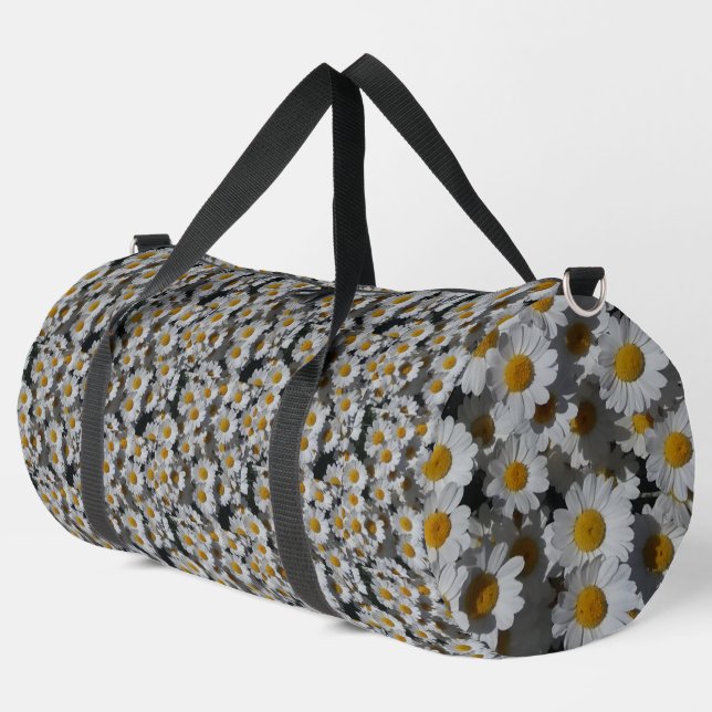 White Daisies Duffle Bag (Left Corner)