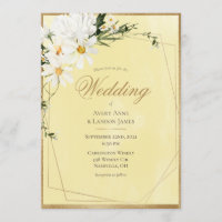 White Daisies Gold Frame Yellow Wedding