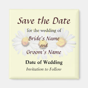 White Daisies in the Rain Save the Date Magnet
