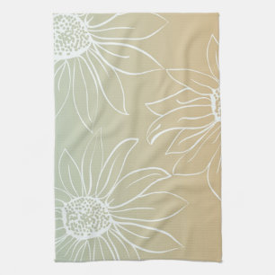 White Daisies Kitchen Towel