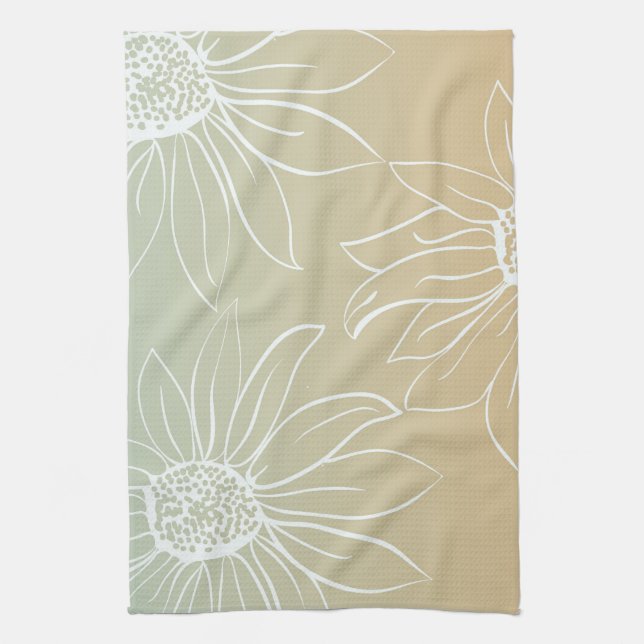White Daisies Kitchen Towel (Vertical)