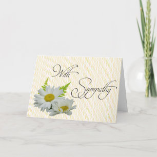 White Daisies Large Font Sympathy Card