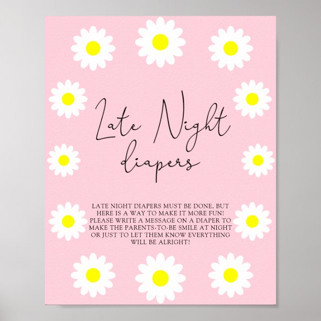 White Daisies \ Late night diapers game Poster (Front)