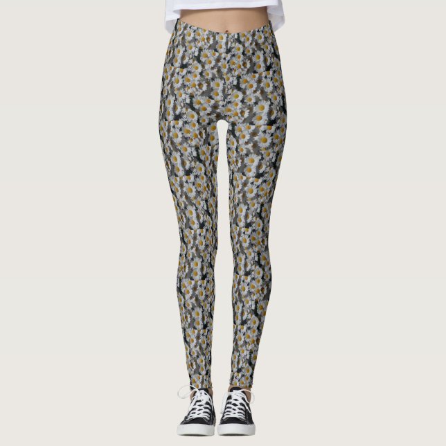 White Daisies  Leggings (Front)