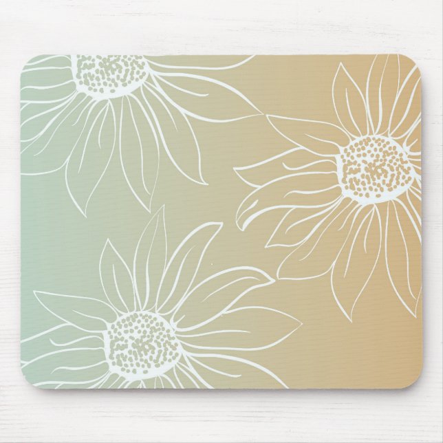 White Daisies Mouse Pad (Front)