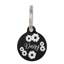 White daisies on black dog name phone and address