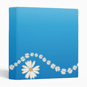 White Daisies on Blue Avery Binder