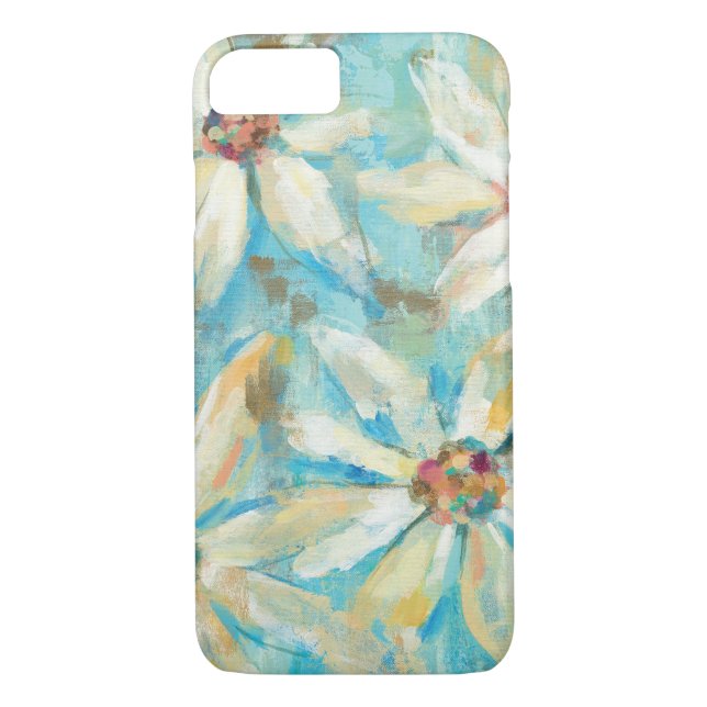 White Daisies on Blue Case-Mate iPhone Case (Back)