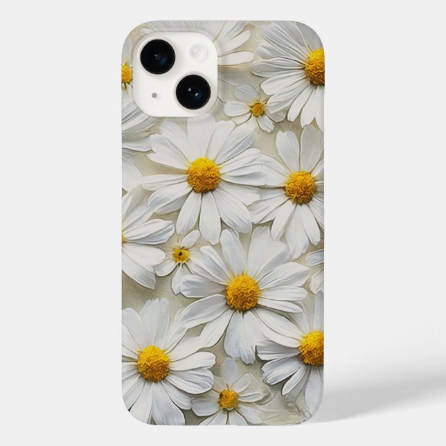 White Daisies On Distressed Paper Case-Mate iPhone Case (Back)