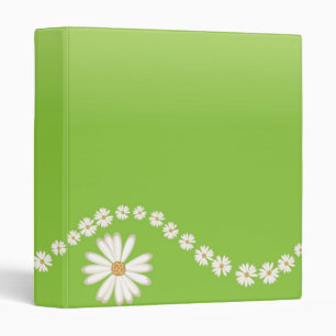 White Daisies on Green Avery Binder