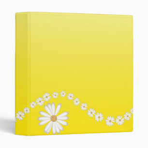 White Daisies on Yellow Avery Binder