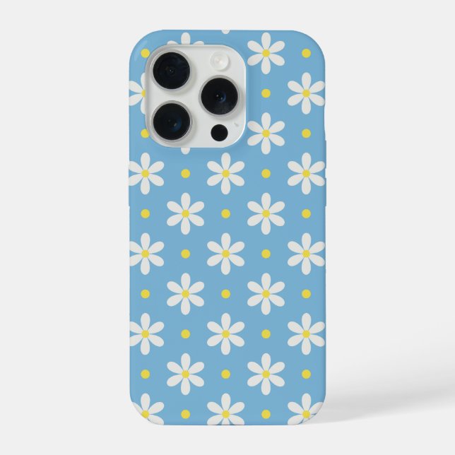 White Daisies Pattern Custom Background iPhone Case (Back)