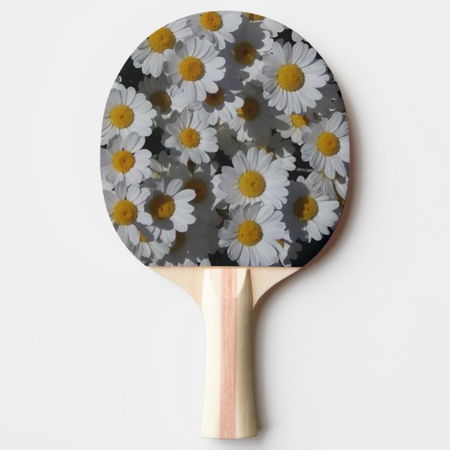 White Daisies Ping Pong Paddle (Front)