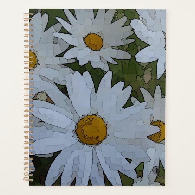 White Daisies Planner (Front)