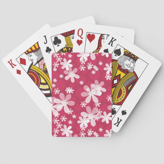 White daisies playing cards (Back)