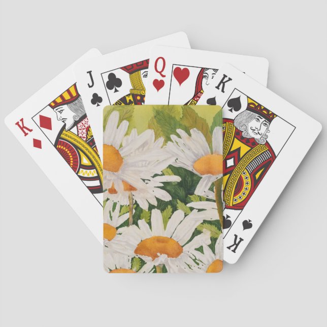 White Daisies Playing Cards (Back)