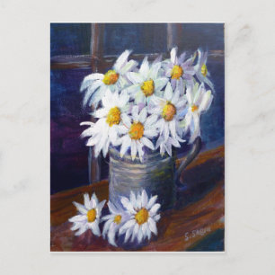 White daisies postcard