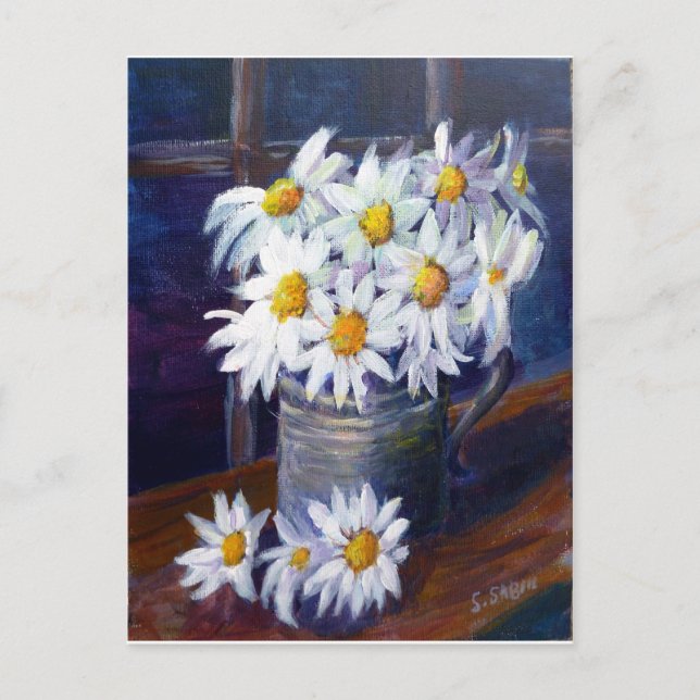White daisies postcard (Front)