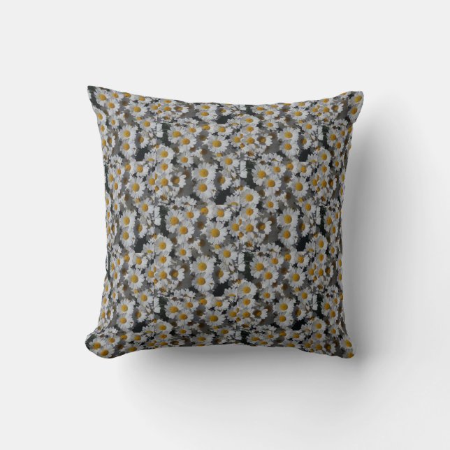White Daisies  Throw Pillow (Front)