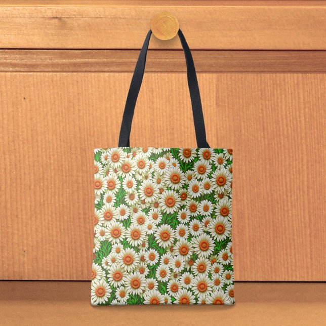 White Daisies Tote Bag (Tote bag with white daisies)