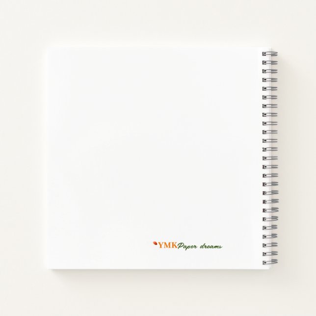 White Daisy 8.5x8.5” Spiral Notebook  (Back)