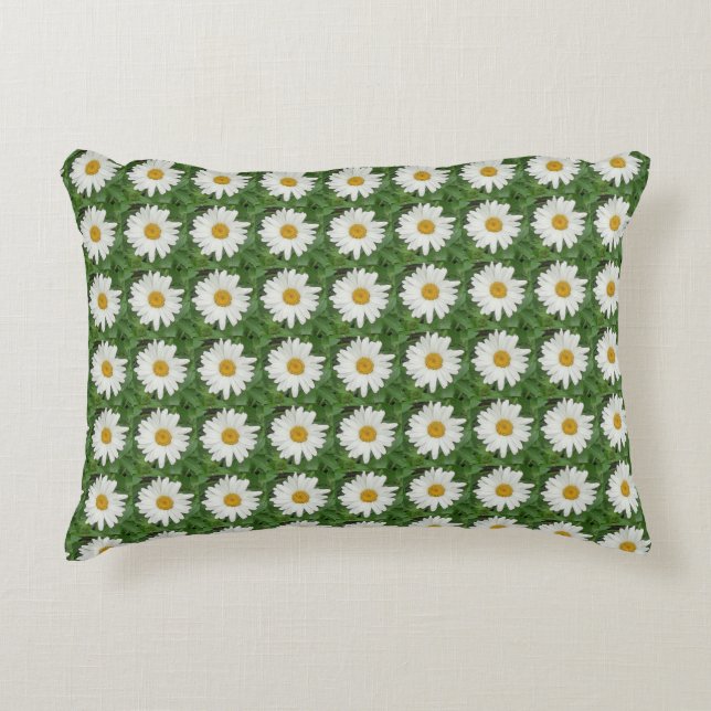 White Daisy  Accent Pillow (Front)