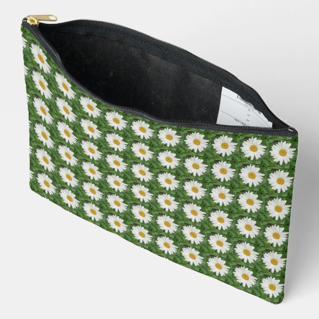 White Daisy Accessory Pouch (Open)
