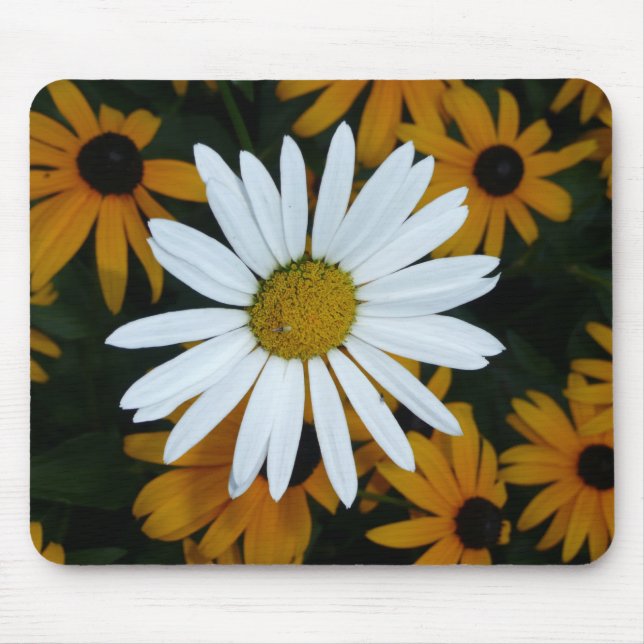 White Daisy and Blackeyed Susans Mouse Pad (Front)
