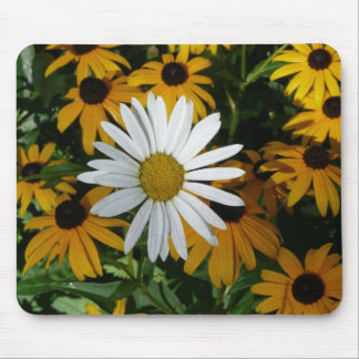 White Daisy and Blackeyed Susans Mouse Pad