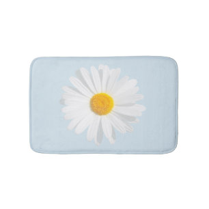 white daisy bath mat