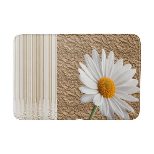 White Daisy Bathroom Bath Mat