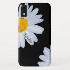 White Daisy Black Custom Name