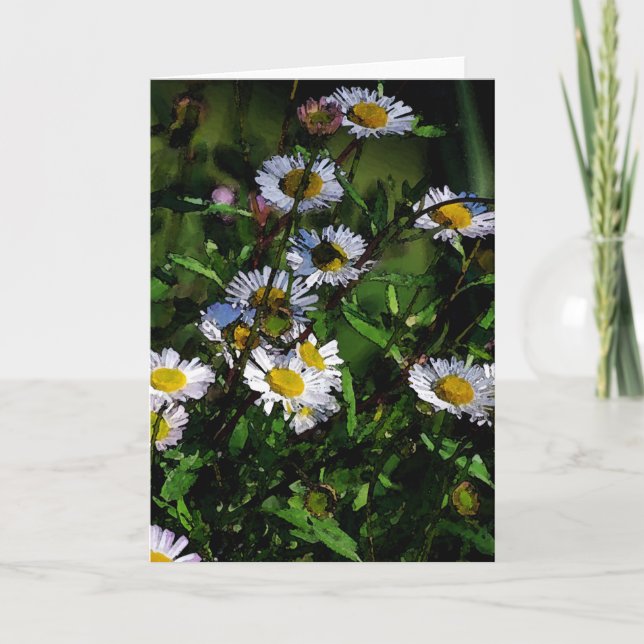 White Daisy Blank Greeting Card (Front)