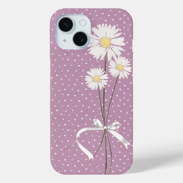white daisy bouquet on pin dots Case-Mate iPhone case (Back)