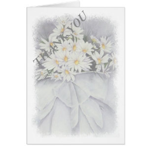 WHITE DAISY BOUQUET THANK YOU CARD