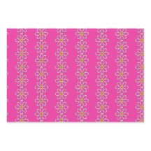 White daisy chain on hot pink background