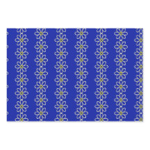 White daisy chain on royal blue background