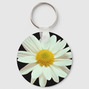 White daisy chrysanthemum keychain