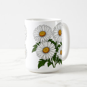 White Daisy Cluster Coffee Mug