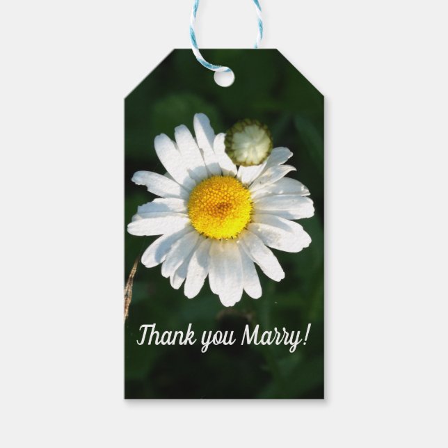 White Daisy Custom  Gift Tag (Front)