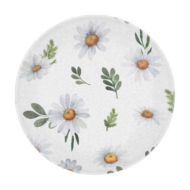 White daisy cutting board, cutting tray cutting board (Front)