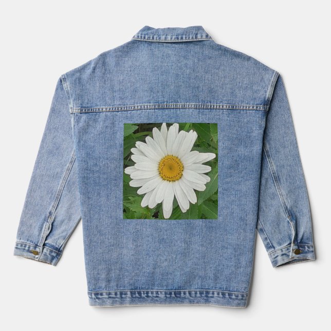 White Daisy Denim Jacket (Back)