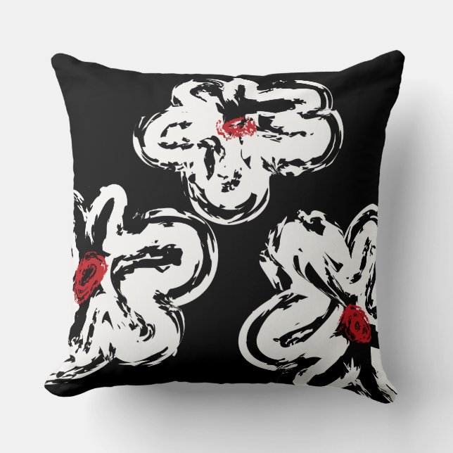 WHITE DAISY DESIGN Retro Throw Pillow (Front)