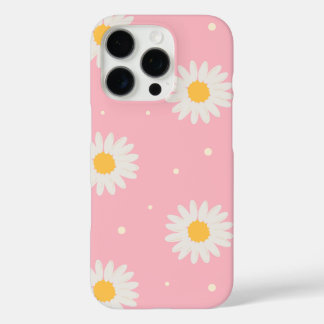 White Daisy Dot Pink  iPhone 16 Pro Case