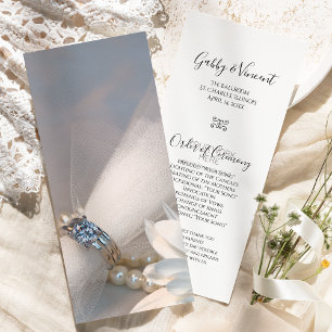 White Daisy Elegance Wedding Program