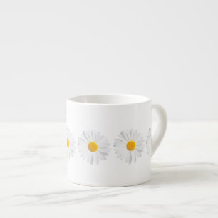 white daisy espresso cup